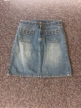 Vintage American Eagle Outfitters Light Blue Denim A-Line Skirt Y2K Size 8